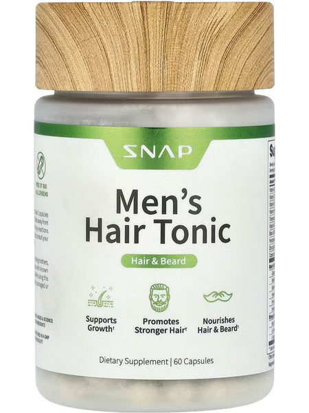 Snap Supplements, Men's Hair Tonic, Hair and Beard, 60 Capsules