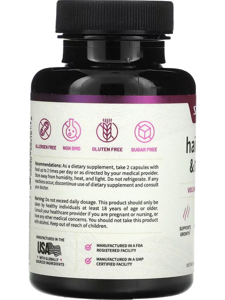 Snap Supplements, Hair, Skin, and Nails, 60 Capsules