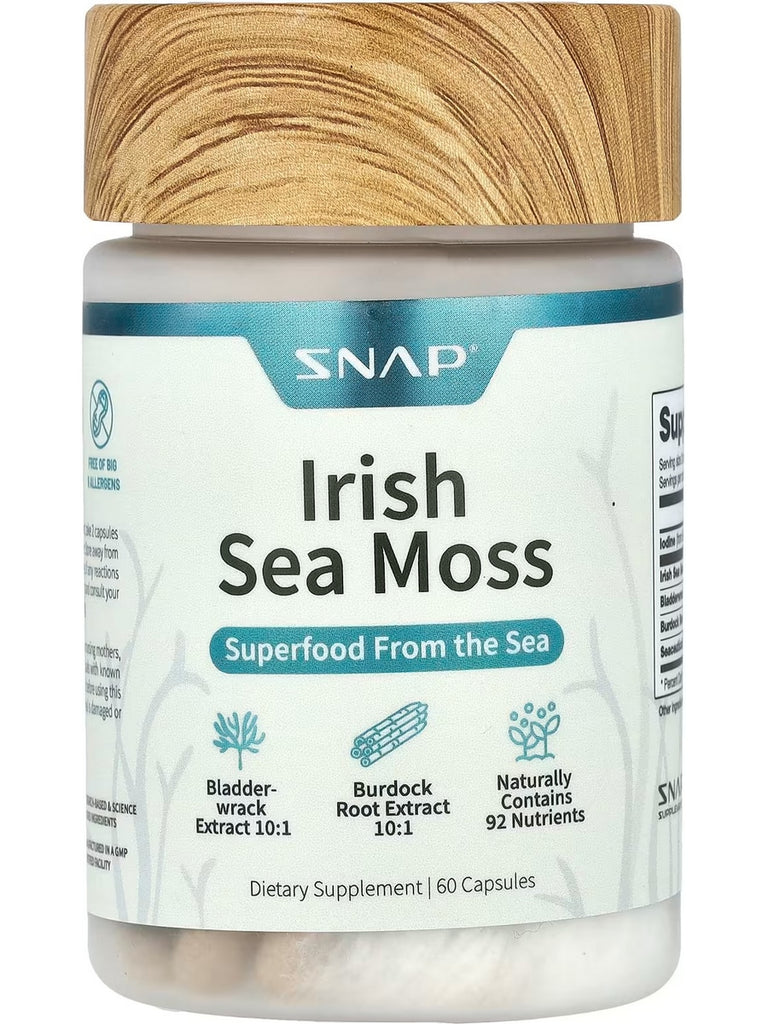 Snap Supplements, Irish Sea Moss, 60 Capsules