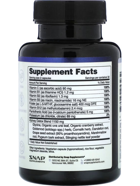 Snap Supplements, Kidney Health, 60 Capsules
