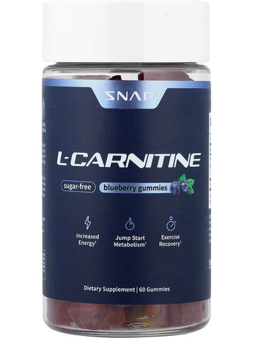 Snap Supplements, Sugar Free L-Carnitine, Blueberry, 60 Gummies