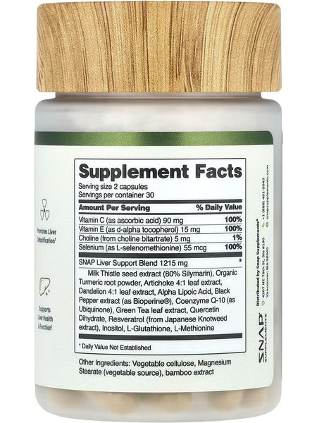 Snap Supplements, Liver Health and Detox, 60 Capsules