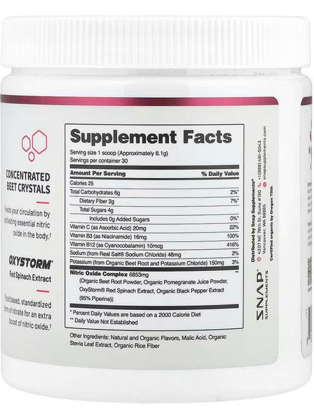 Snap Supplements, Nitric Oxide, Mixed Berry, 8.8 oz