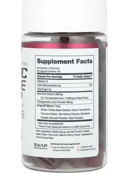 Snap Supplements, Sugar-Free Nitric Oxide Gummies, 60 Gummies