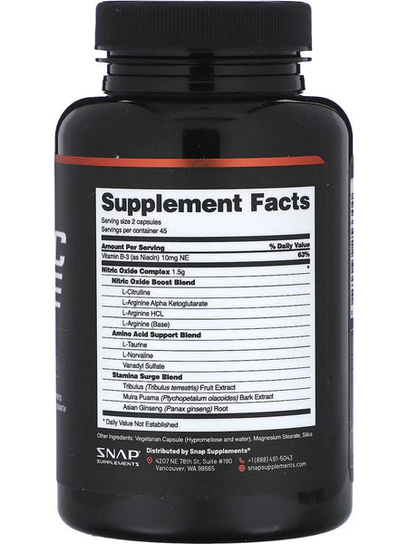 Snap Supplements, Nitric Oxide Booster, 90 Capsules