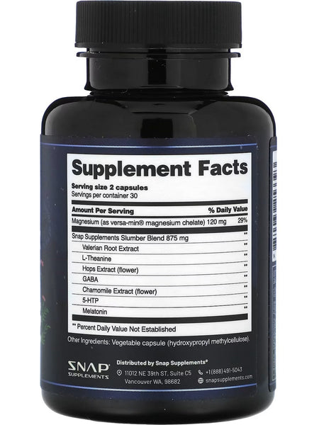 Snap Supplements, Sleep Complex with Melatonin, 60 Capsules