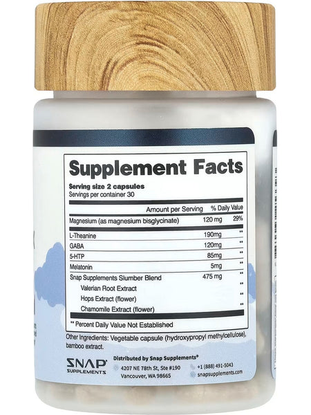Snap Supplements, Sleep Complex with Melatonin, 60 Capsules