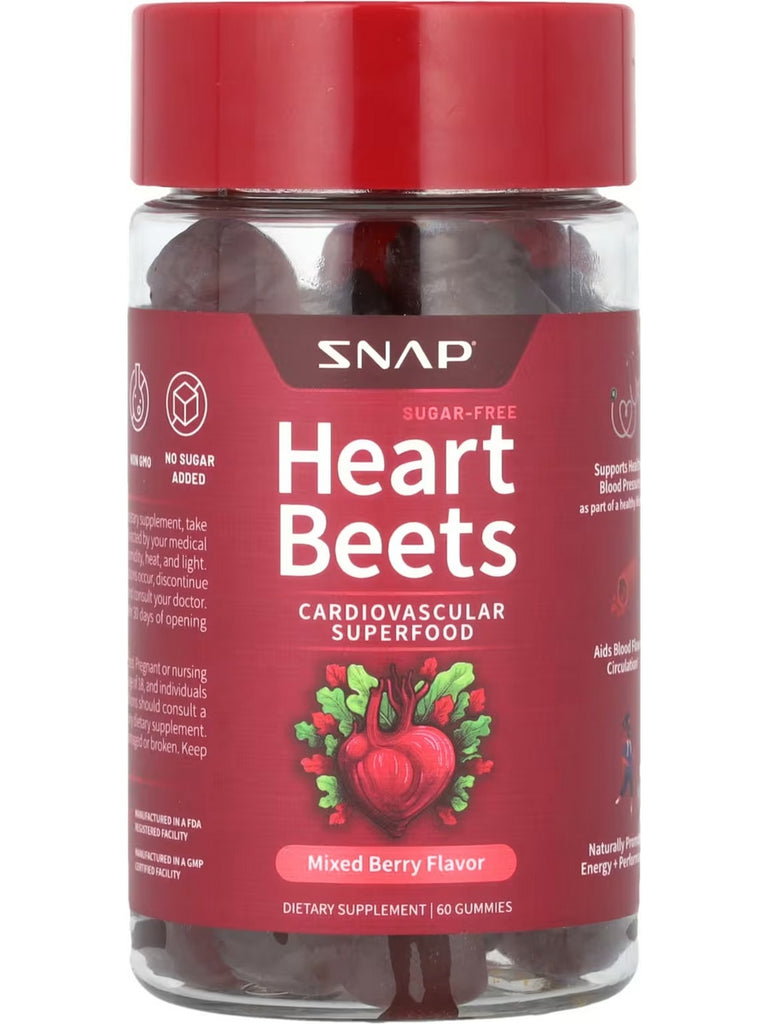 Snap Supplements, Heart Beets, Mixed Berry, 60 Gummies
