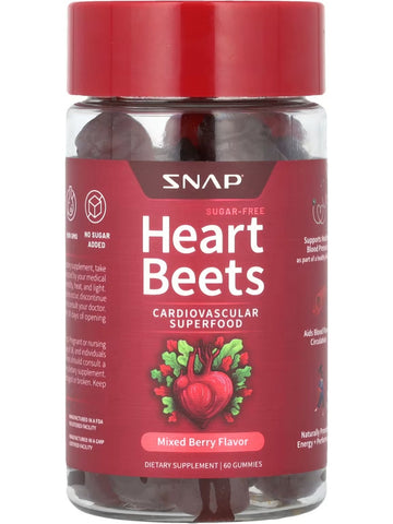 Snap Supplements, Heart Beets, Mixed Berry, 60 Gummies