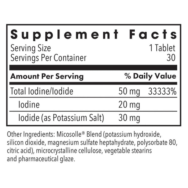 Allergy Research Group, Iodoral IOD 50, 30 Scored Tablets