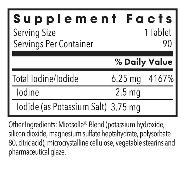 Allergy Research Group, Iodoral 6.25 High Potency Iodine, 90 Scored Tablets