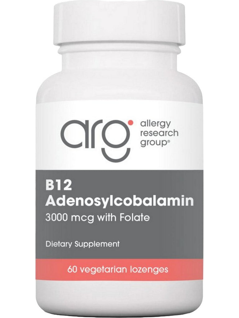 Allergy Research Group, B12 Adenosylcobalamin 3000 mcg with Folate, 60 Vegetarian Lozenges