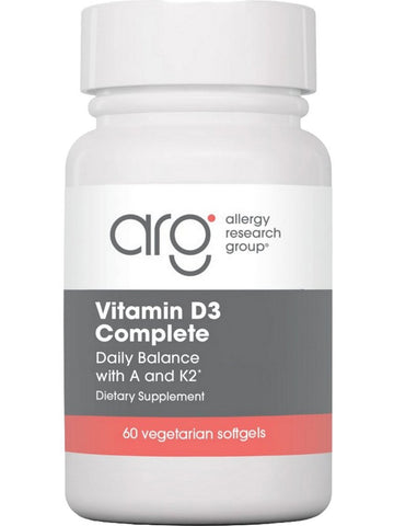 Allergy Research Group, Vitamin D3 Complete Daily Balance with A and K2, 60 Vegetarian Softgels