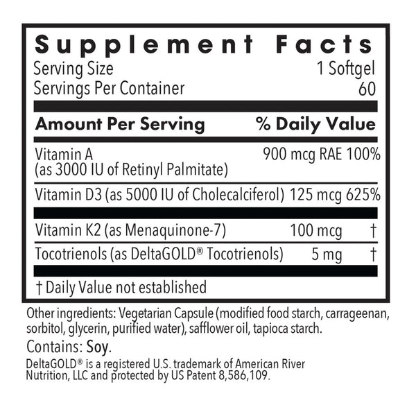 Allergy Research Group, Vitamin D3 Complete Daily Balance with A and K2, 60 Vegetarian Softgels