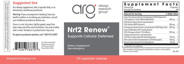 Allergy Research Group, Nrf2 Renew, 120 Vegetarian Capsules