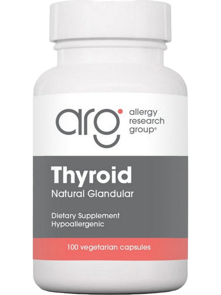 Allergy Research Group, Thyroid Natural Glandular, 100 Vegetarian Capsules