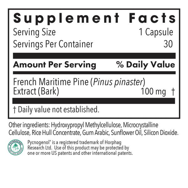 Allergy Research Group, Pycnogenol 100, 30 Vegetarian Capsules