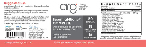 Allergy Research Group, Essential-Biotic Complete, 60 Delayed-Release Vegetarian Capsules