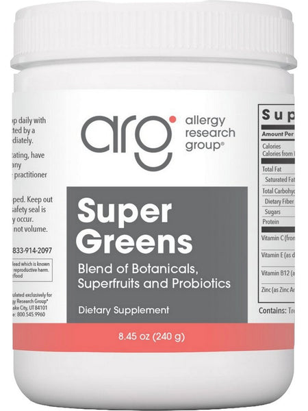 Allergy Research Group, Super Greens Blend of Botanicals, Superfruits and Probiotics, 8.45 oz (240 g)