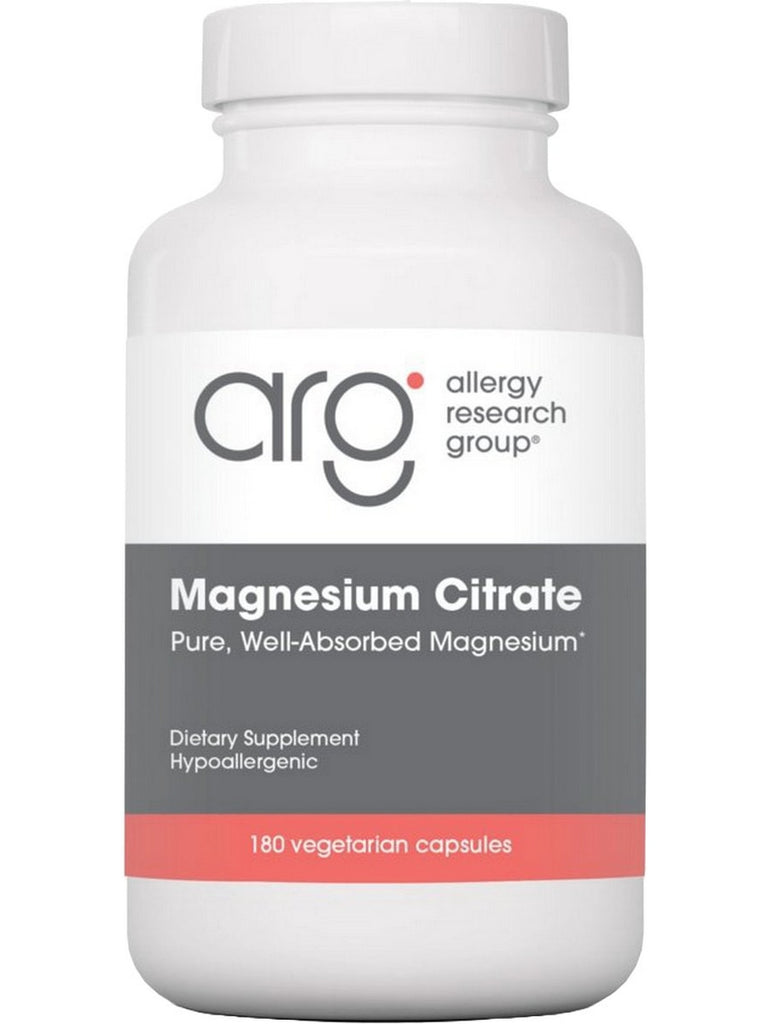 Allergy Research Group, Magnesium Citrate, 180 Vegetarian Capsules