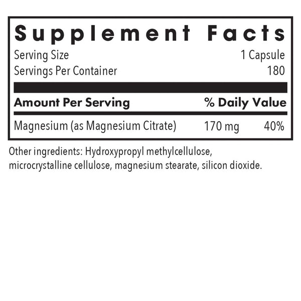Allergy Research Group, Magnesium Citrate, 180 Vegetarian Capsules