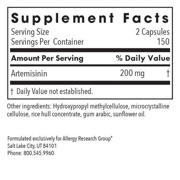 Allergy Research Group, Artemisinin, 300 Vegetarian Capsules