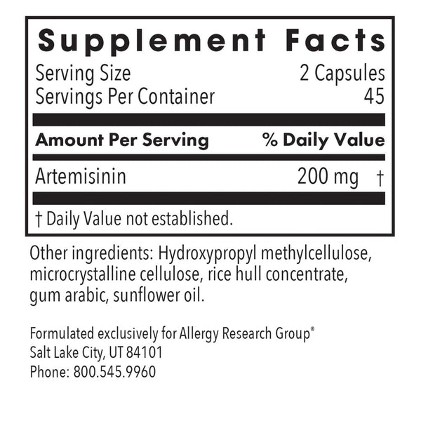 Allergy Research Group, Artemisinin, 90 Vegetarian Capsules