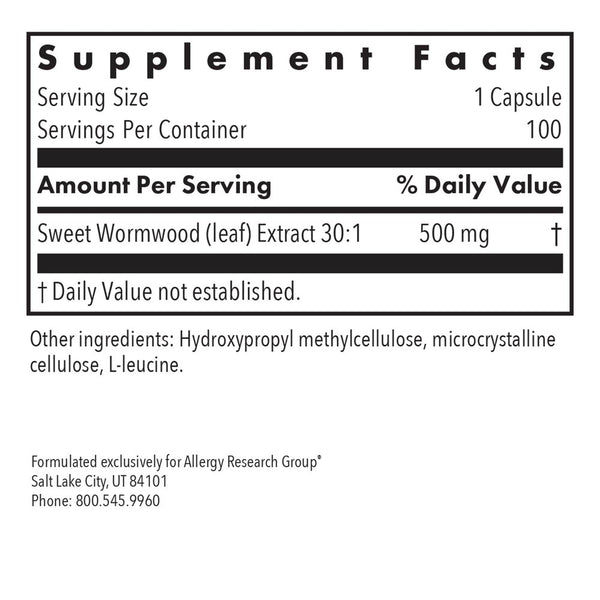 Allergy Research Group, Artemisia, 100 Vegetarian Capsules