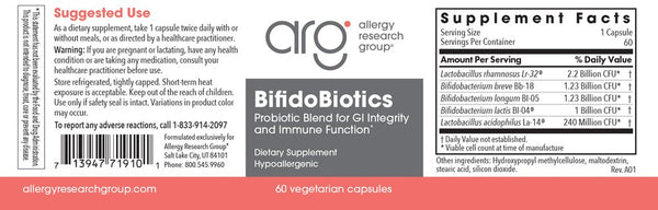 Allergy Research Group, BifidoBiotics with LactoSpore, 60 Vegetarian Capsules