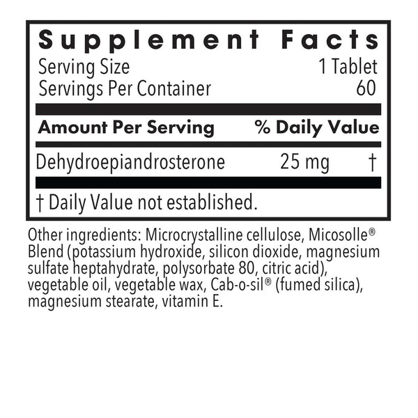 Allergy Research Group, DHEA 25 Micronized Lipid Matrix, 60 Scored Tablets