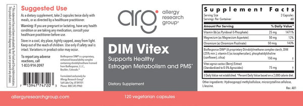 Allergy Research Group, DIM Vitex Supports, 120 Vegetarian Capsules