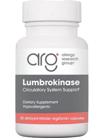 Allergy Research Group, Lumbrokinase, 30 Delayed-Release Vegetarian Capsules