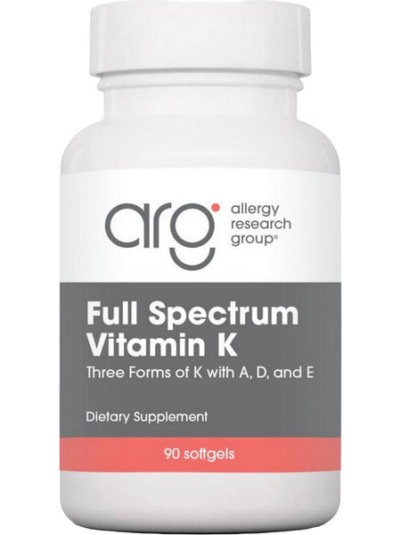 Allergy Research Group, Full Spectrum Vitamin K with A, D, and E, 90 Softgels