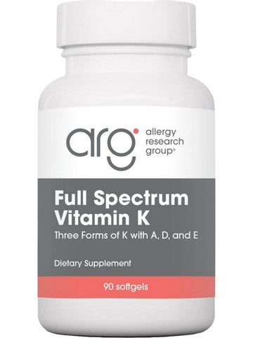Allergy Research Group, Full Spectrum Vitamin K with A, D, and E, 90 Softgels