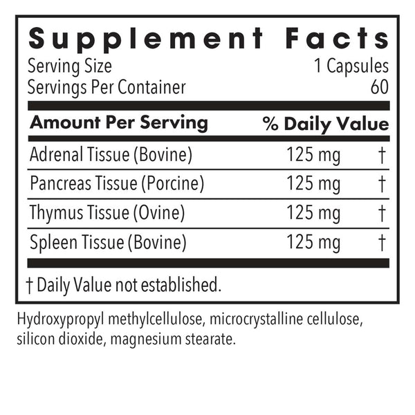 Allergy Research Group, Immuno-Gland Plex Natural Glandulars, 60 Vegetarian Capsules