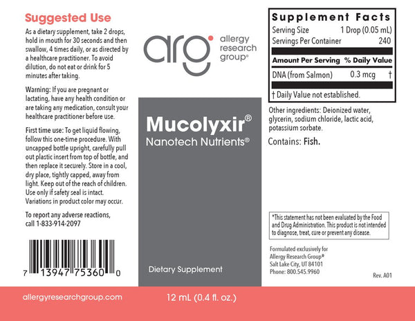 Allergy Research Group, Mucolyxir, 12 mL (4 fl oz)