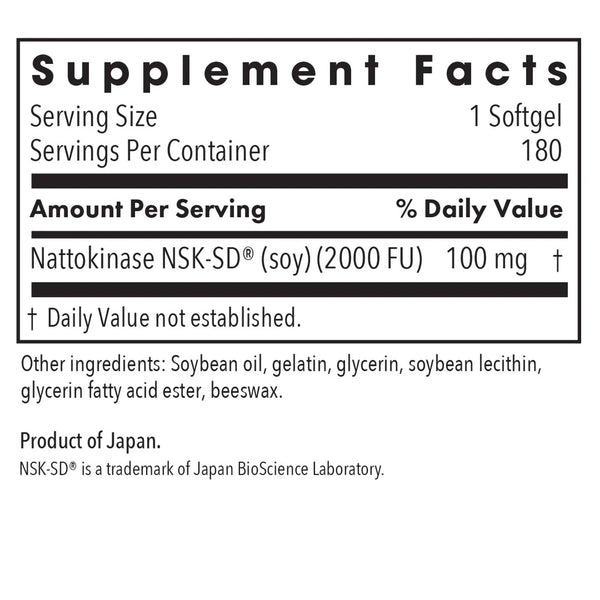 Allergy Research Group, Nattokinase 100 mg, 60 Softgels