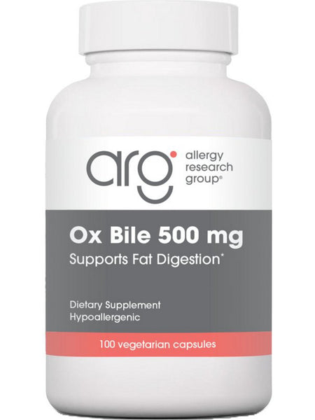 Allergy Research Group, Ox Bile 500 mg, 100 Vegetarian Capsules
