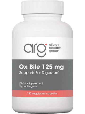Allergy Research Group, Ox Bile 125 mg, 180 Vegetarian Capsules