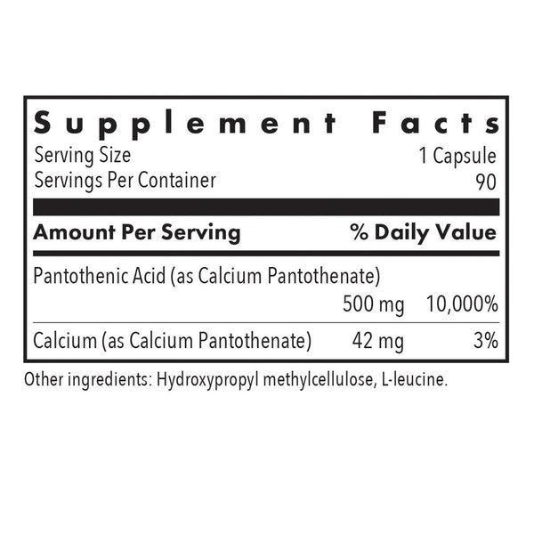 Allergy Research Group, Pantothenic Acid Vitamin B5, 90 Vegetarian Capsules