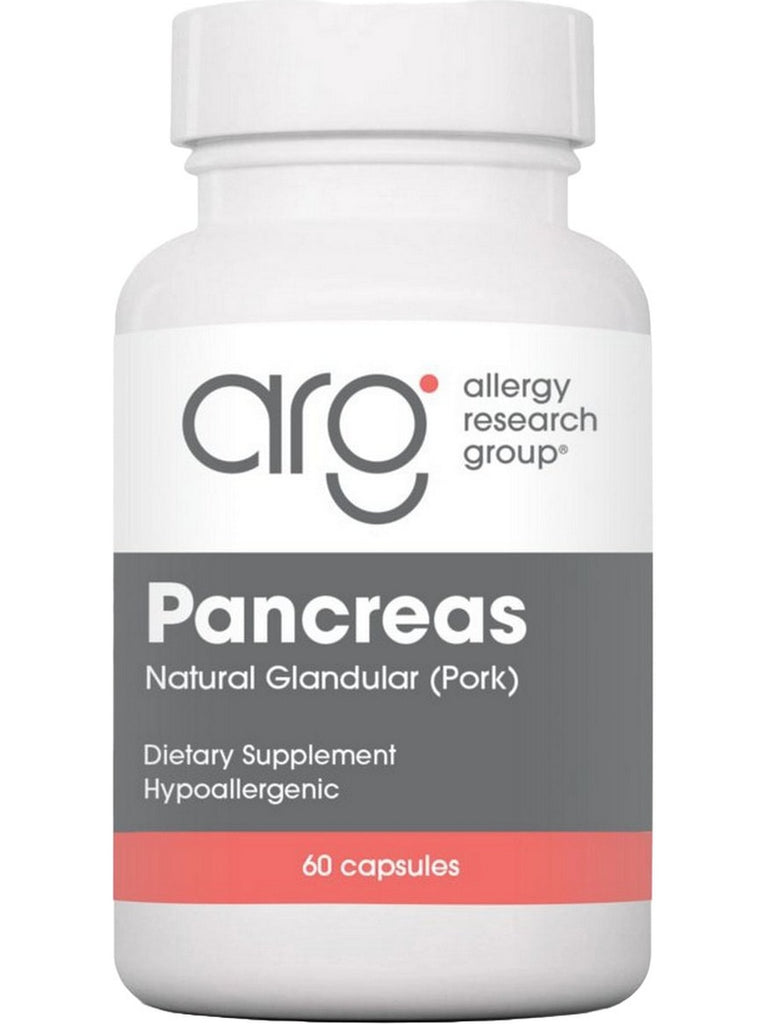 Allergy Research Group, Pancreas Natural Glandular (Pork), 60 Vegetarian Capsules