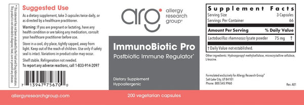 Allergy Research Group, ImmunoBiotic Pro, 200 Vegetarian Capsules
