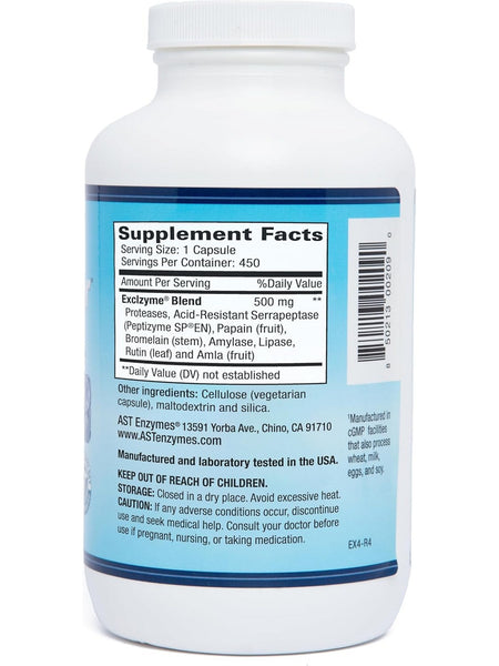 AST Enzymes, Excellacor, 450 Vegetarian Capsules
