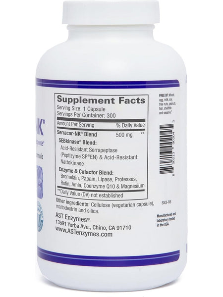 AST Enzymes, Serracor-NK, 300 Vegetarian Capsules