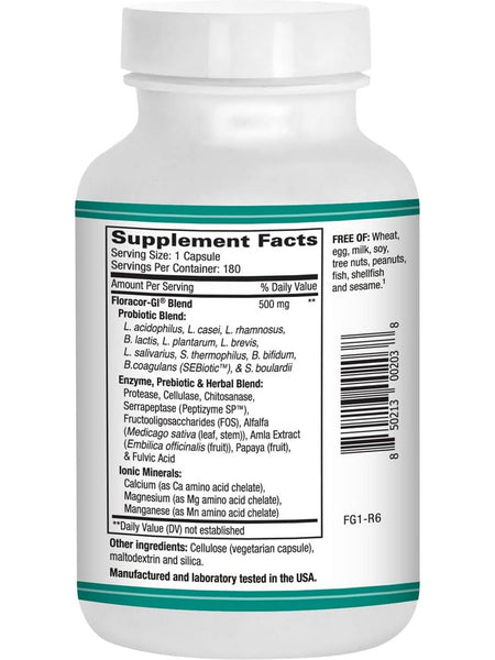 AST Enzymes, Floracor-GI, 180 Vegetarian Capsules