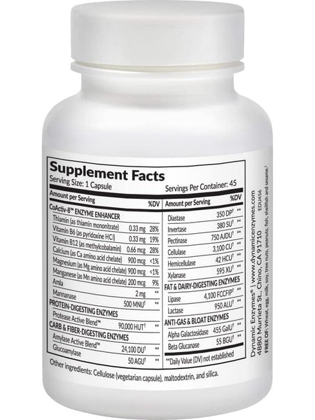 Dynamic Enzymes, Eat E-Z Ultra (Digestive Enzymes), 45 Vegetarian Capsules