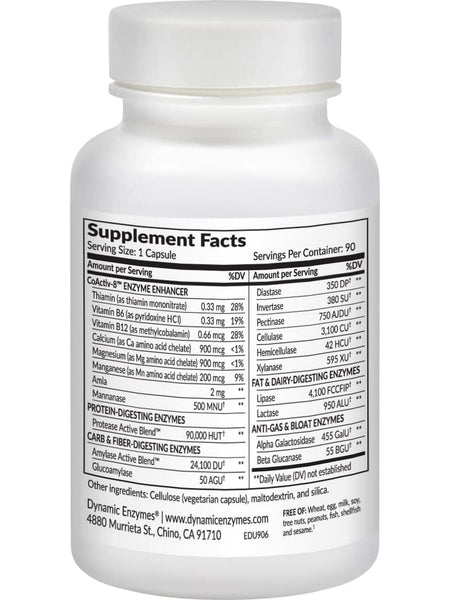 Dynamic Enzymes, Eat E-Z Ultra (Digestive Enzymes), 90 Vegetarian Capsules