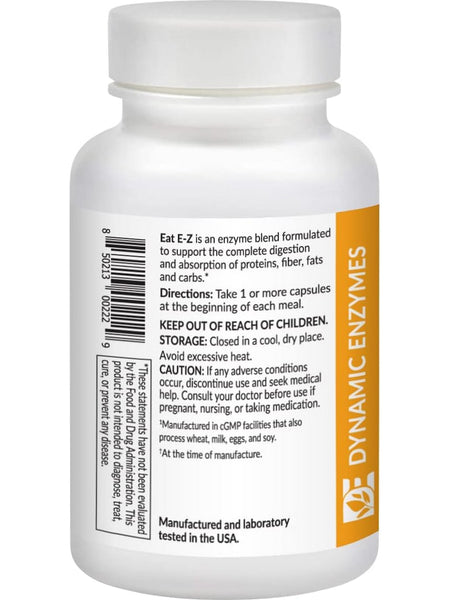 Dynamic Enzymes, Eat E-Z (Digestive Enzymes), 90 Vegetarian Capsules