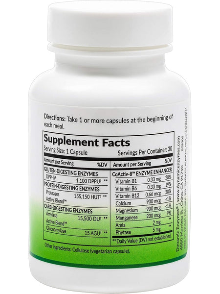 Dynamic Enzymes, Gluten Plus (Gluten Digestion), 30 Vegetarian Capsules