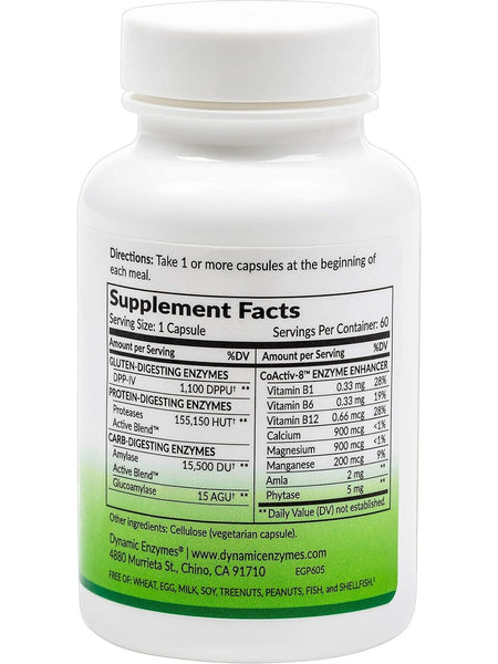 Dynamic Enzymes, Gluten Plus (Gluten Digestion), 60 Vegetarian Capsules